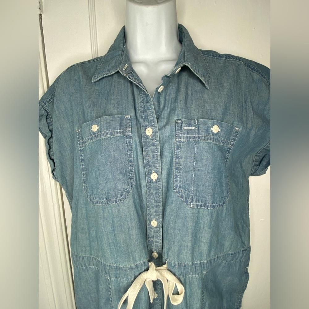 Lauren Ralph Lauren Chambray Short Sleeve Shirtdress 8 - Picture 3 of 8